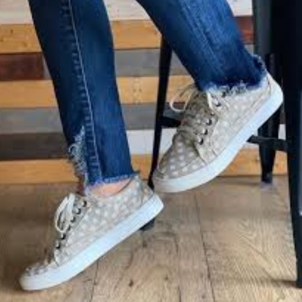 Corkys Puzzle Sneakers Polka Dot Size 9